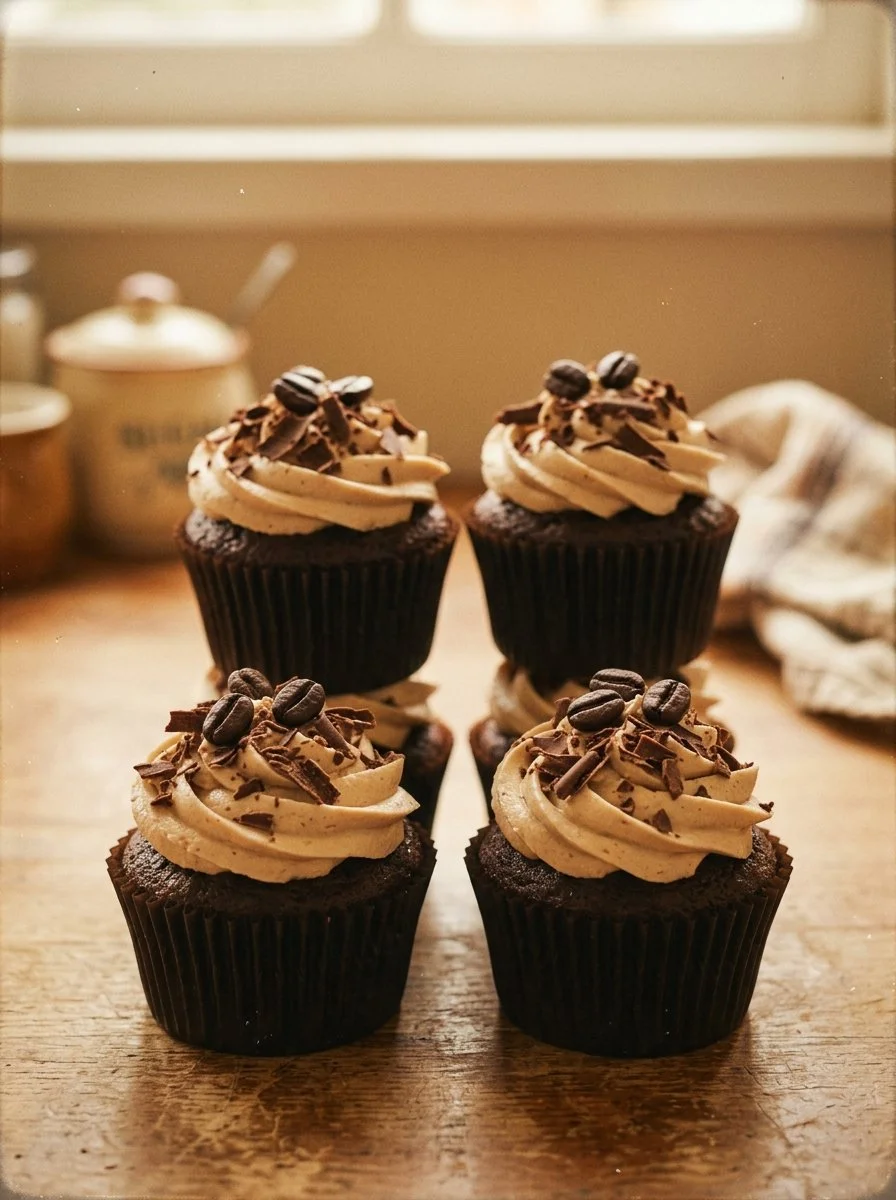 Delicious Chocolate Coffee Cream Cupcakes with rich frosting and coffee essence