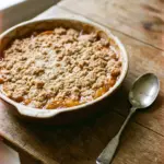 Delicious easy peach cobbler baked to perfection with fresh peaches