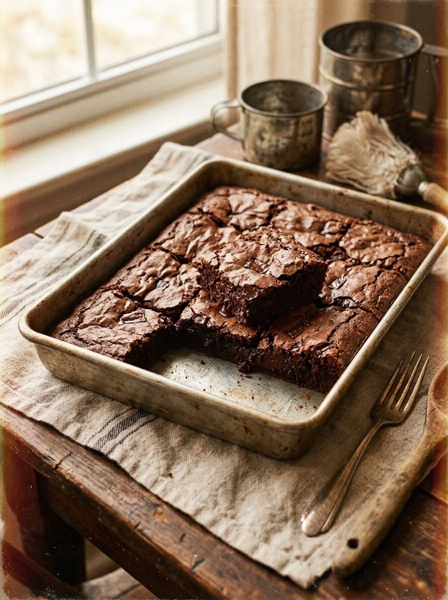 Delicious homemade brownies served on a plate with chocolate drizzle