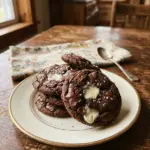 Delicious salted brownie cookies on a plate